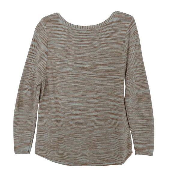 Chico's Size 2 Marled Long Sleeve Tan Sweater - Picture 3 of 10